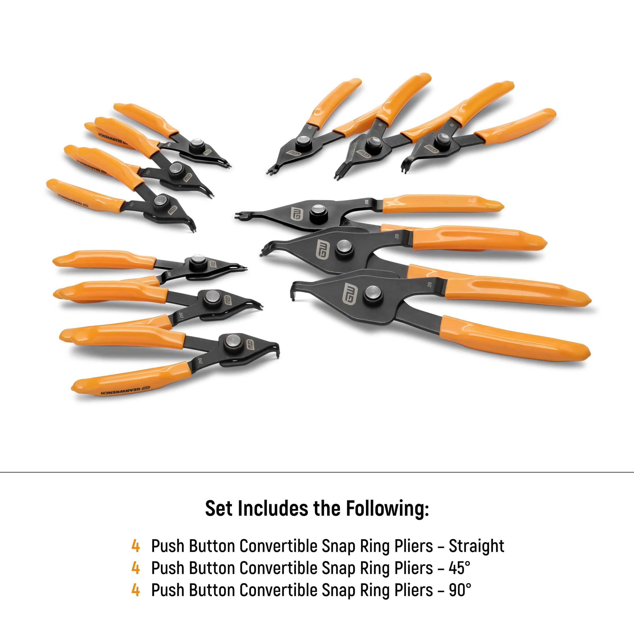 GEARWRENCH 89710 Convertible Snap Ring Pliers (Pack of 12), Snap